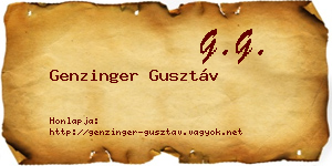 Genzinger Gusztáv névjegykártya